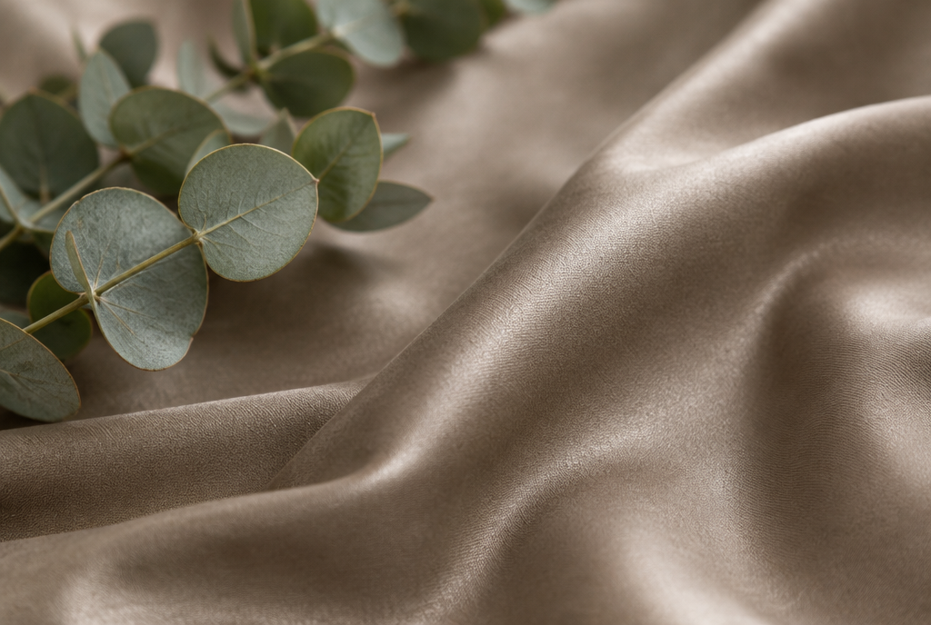 Lyocell sateen fabric close-up