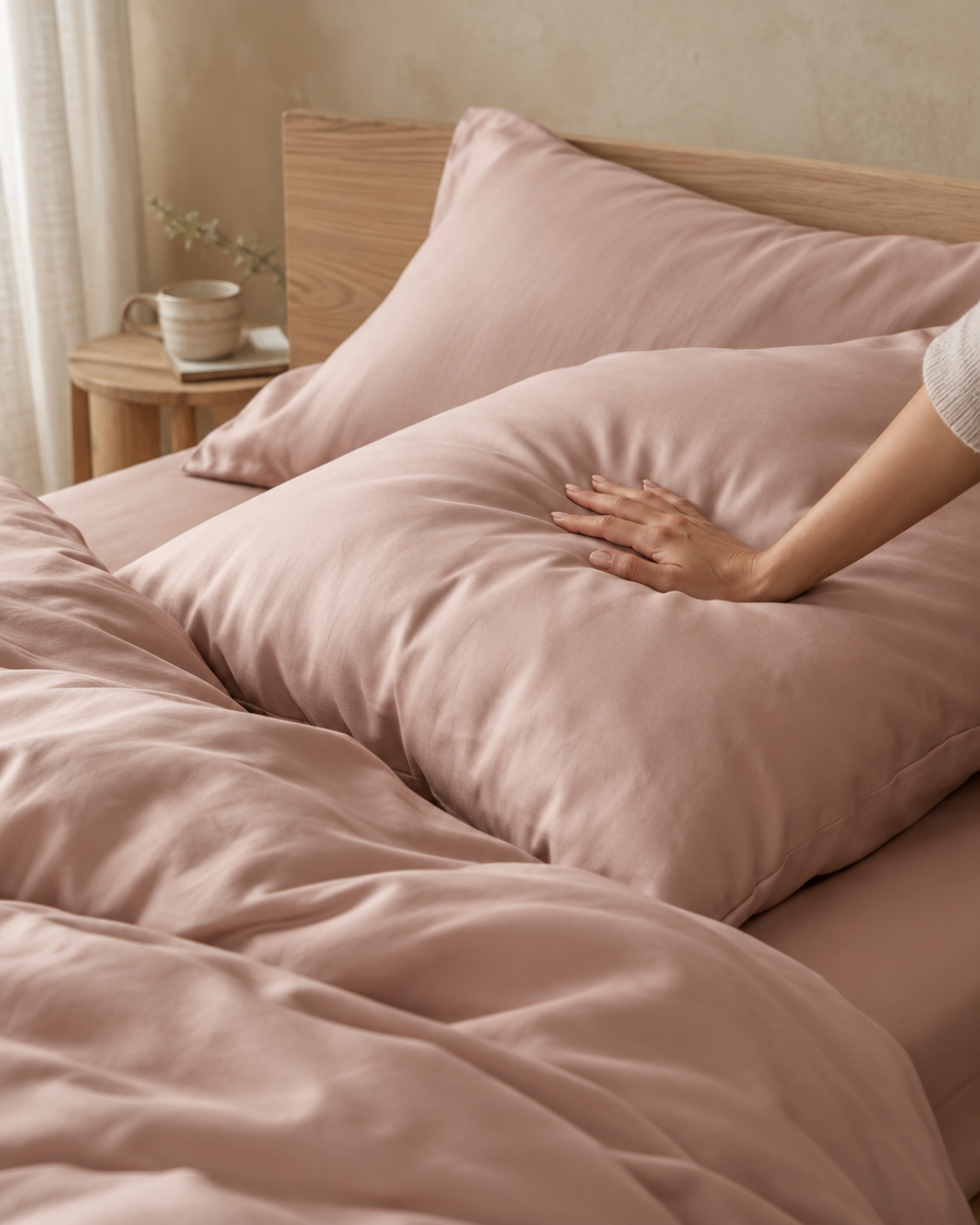 Lyocell sateen pillowcases – Blush – pc-touch