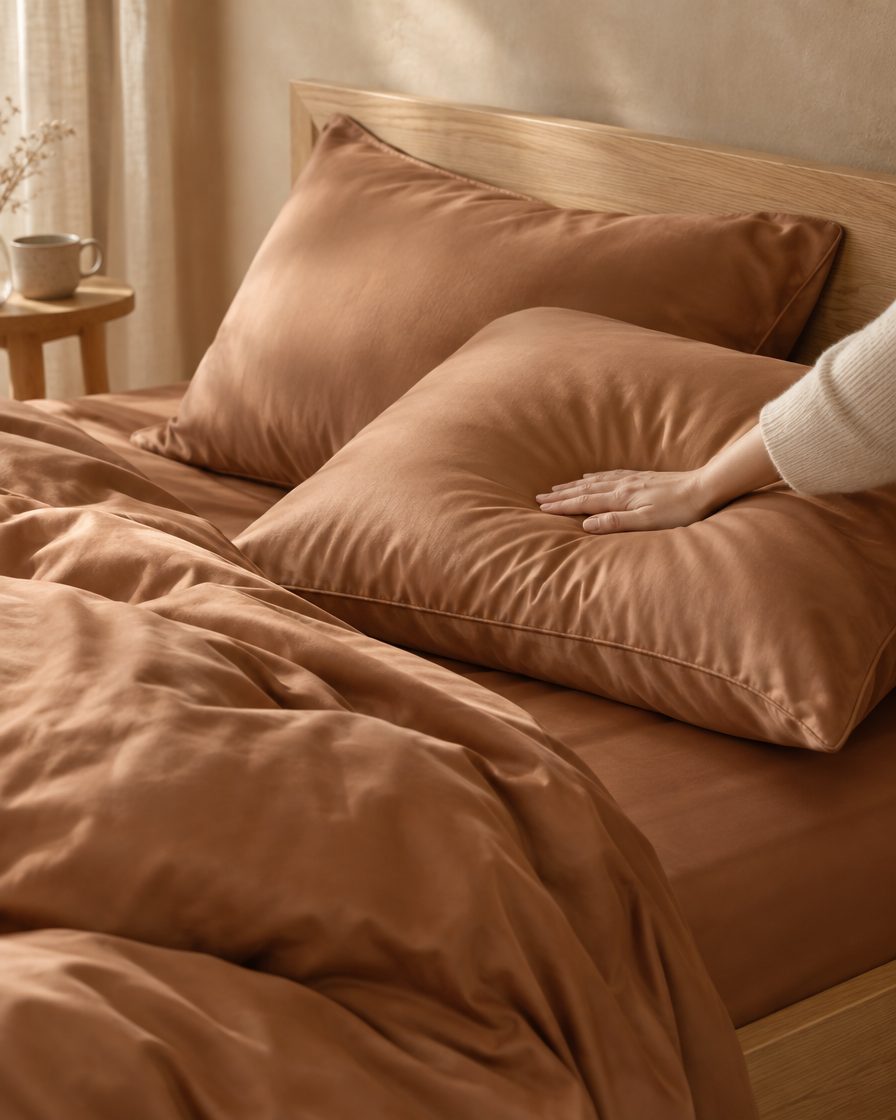 Lyocell sateen pillowcases – Copper – pc-touch