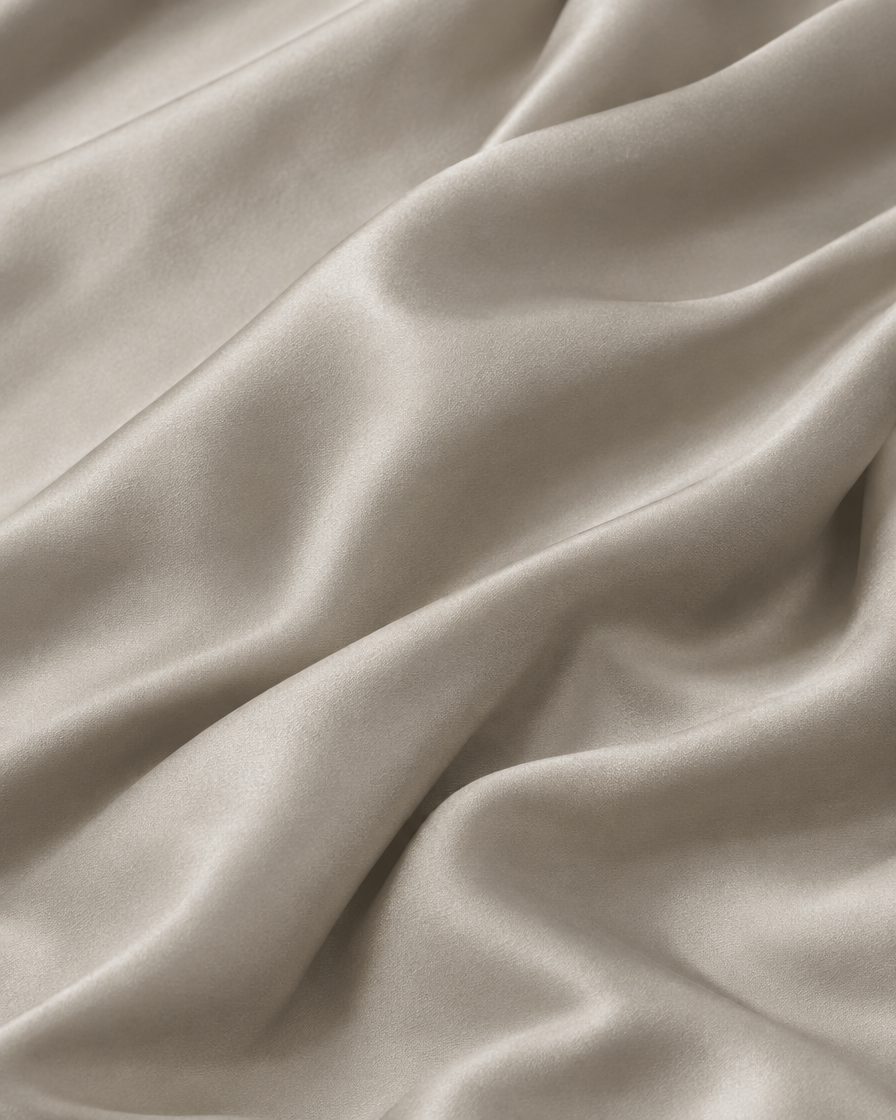 Lyocell sateen fitted sheet – Elegant Grey – drape