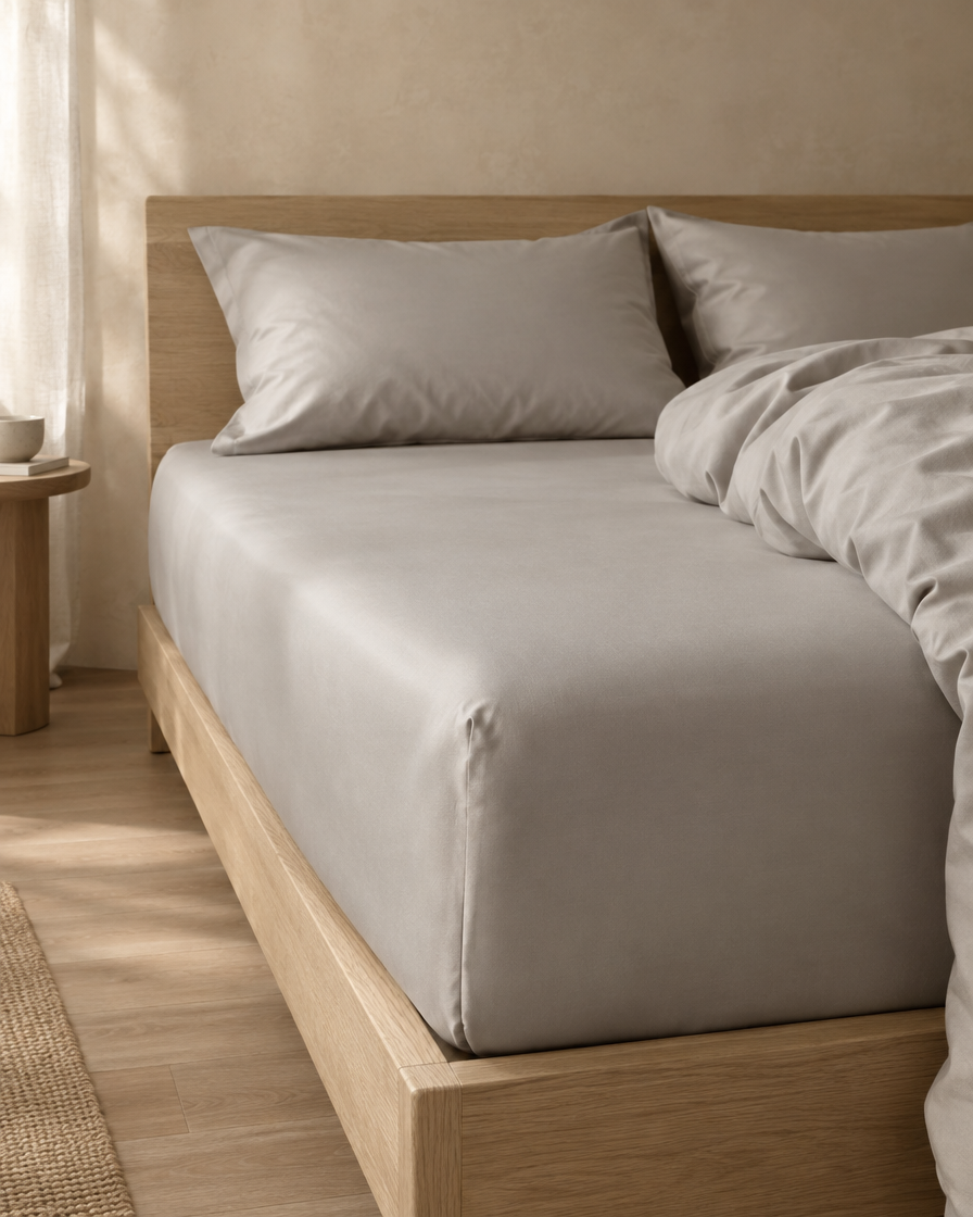 Lyocell sateen fitted sheet – Elegant Grey – fs-bed
