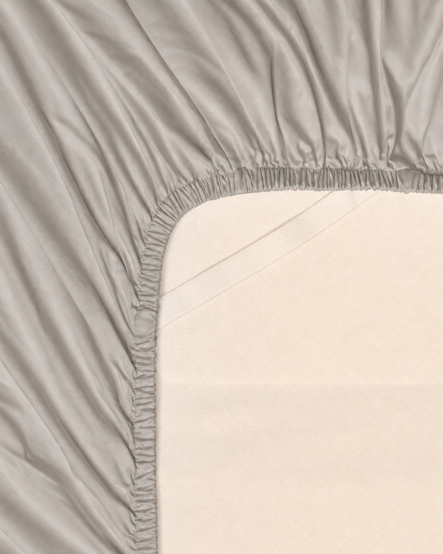 Lyocell sateen fitted sheet – Elegant Grey – fs-corner