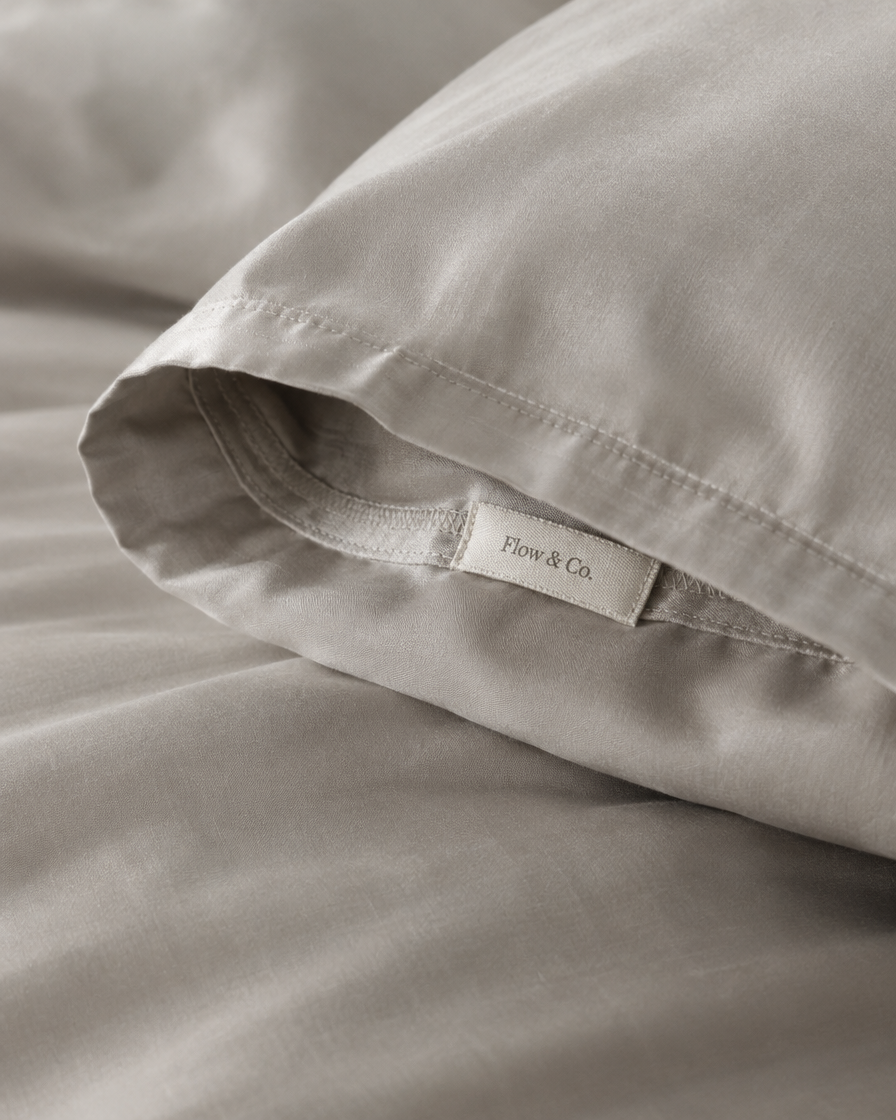 Lyocell sateen duvet cover set – Elegant Grey – label