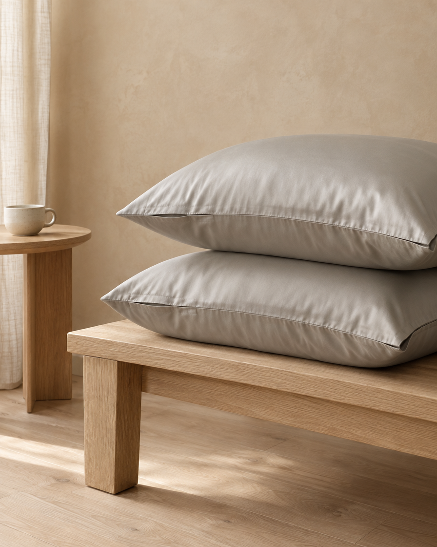 Lyocell sateen pillowcases – Elegant Grey – pc-stack