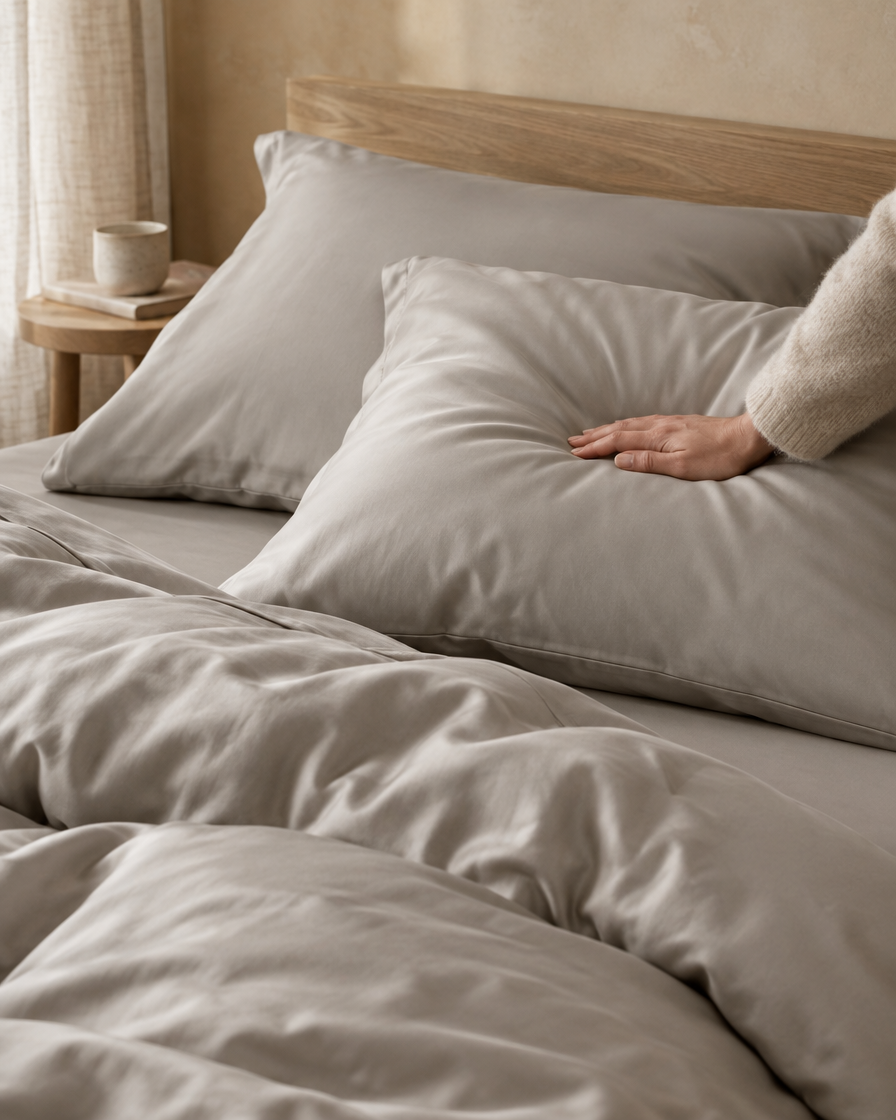 Lyocell sateen pillowcases – Elegant Grey – pc-touch