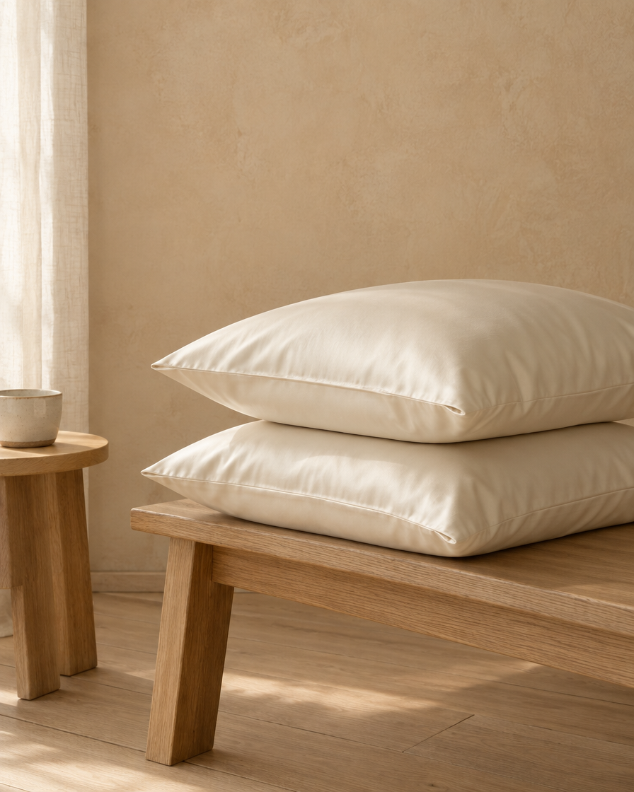 Lyocell sateen pillowcases – Ivory – pc-stack