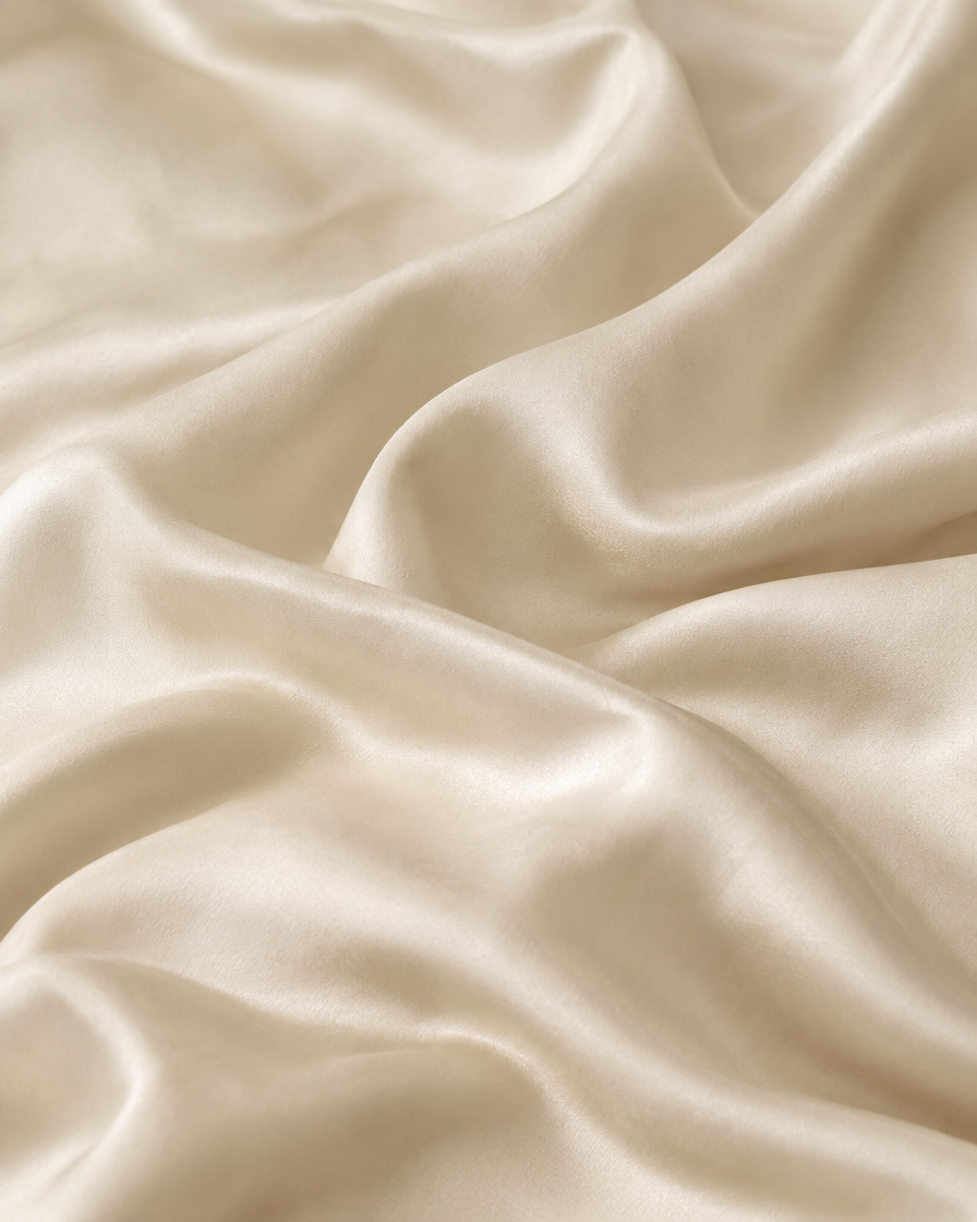 Lyocell sateen fitted sheet – Ivory – drape