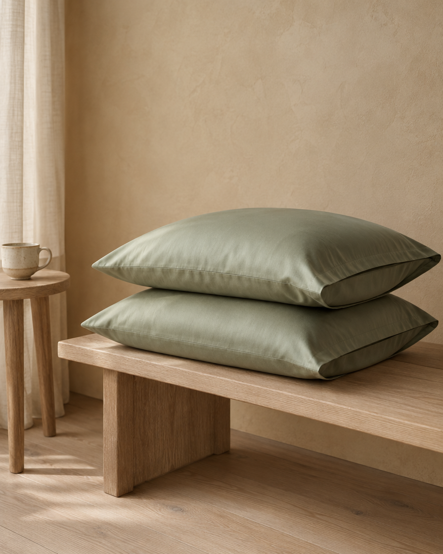 Lyocell sateen pillowcases – Sage – pc-stack
