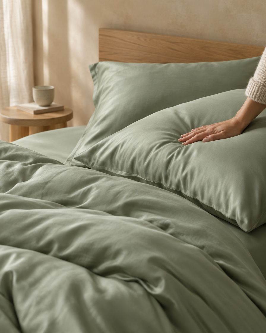 Lyocell sateen pillowcases – Sage – pc-touch