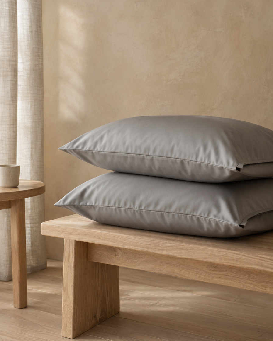 Lyocell sateen pillowcases – Smoke Grey – pc-stack
