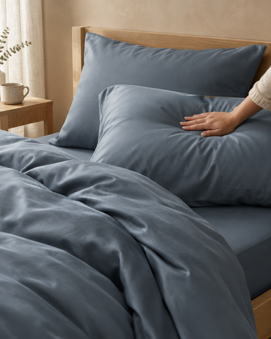 Lyocell sateen pillowcases – Slate Blue – pc-touch